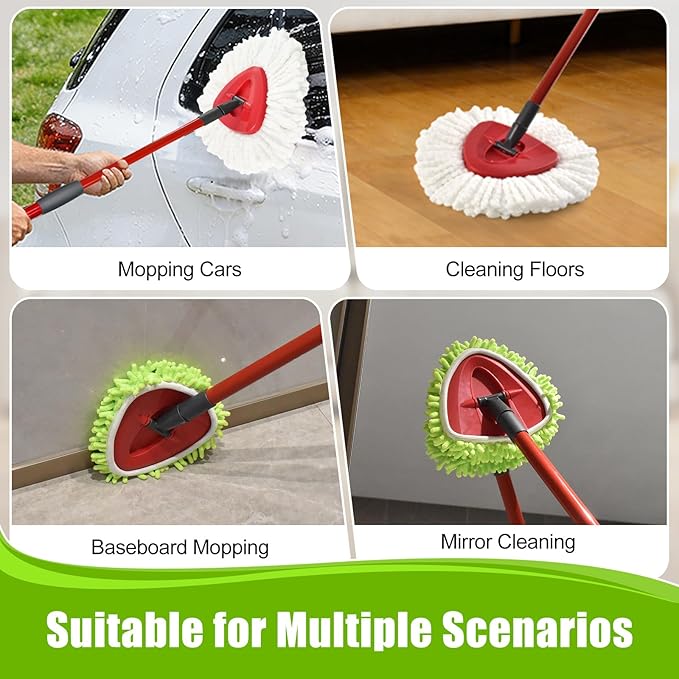 6 Pack Mop Heads Replacements for Oceda,Mop Replace Head for O Cedar Easywring 1 Tank System,Microfiber & Chenille Mopp Refills for Floor Cleaning,Dry/Wet Use,Machine Washable