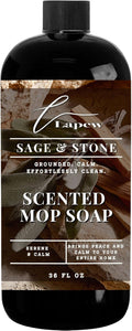 Lapew Sage & Stone Scented Mop Soap - Luxury Floor Cleaner Concentrate for Mopping Tile, Laminate, Vinyl & Hardwood | Streak-Free, Low-Foam | 36 oz