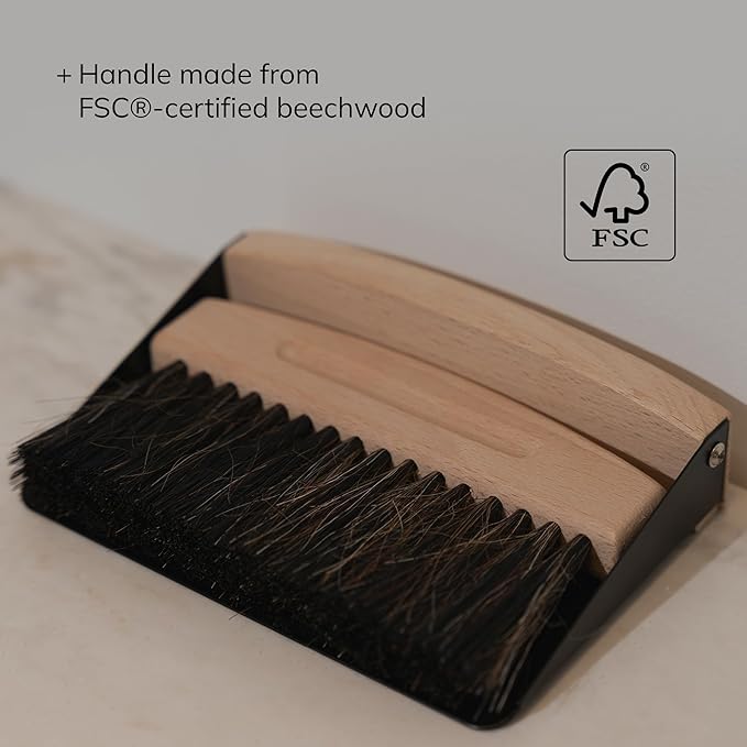 Bamboo Dust Pan & Brush Set, Portable Dustpan & Brush, Perfect For Household Cleaning, Sturdy & Effective Dust Pan, Bamboo Sweeping Brush - Mini