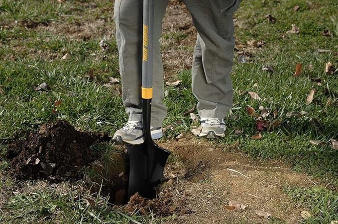 True Temper 2540700 16 in. Drain Trench Spade with 24 in. Hardwood D-Grip Handle and Comfort Step