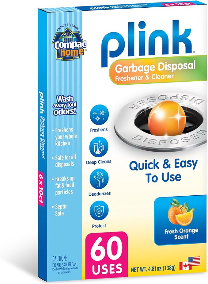 Compac Home Plink Garbage Disposal Cleaner and Deodorizer 60ct VALUE PACK - Orange