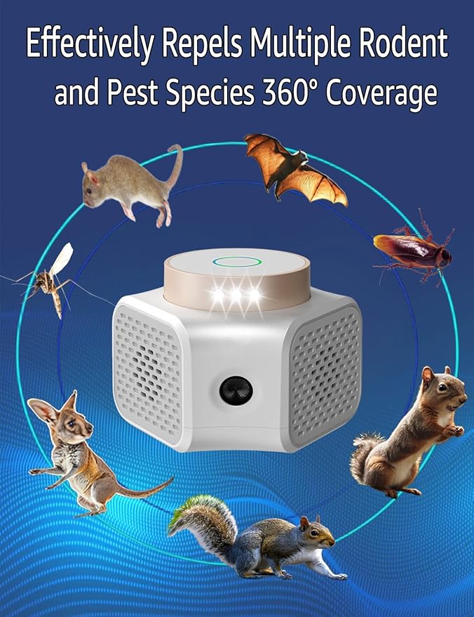 Mice Repellent Indoor Ultrasonic Pest Repeller,Squirrel Mouse Rodent Repellent Indoor Pest Control Device