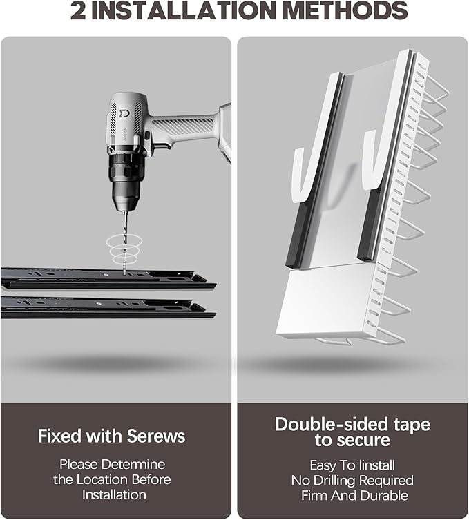 Pull Out Pots and Pans Organizer Under Cabinet, Expandable Sliding Lid Holder and Pan Rack for Kitchen, Slide Out Inside Cabinet for Pot Lid, Bakeware, Dishes, 10 Adjustable Dividers, 1 Pack White