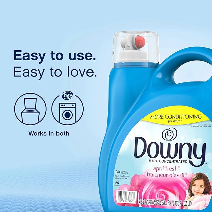 Downy Ultra Concentrated HE Fabric Softener, April Fresh, 165 FL - 244 Loads