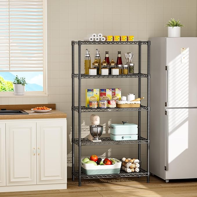 SINGAYE Shelf Closet Wire Shelving：Adjustable Metal Unit for Laundry Room Organization Bathroom Kitchen Home Garage Storage Pantry Rack Shelves