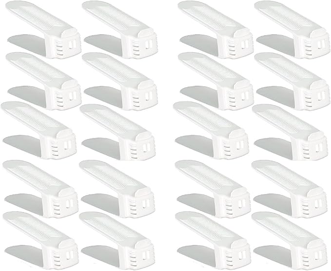 Shoe Slotz Space-Saving Storage Units in Ivory | As Seen on TV | No Assembly Required | Limited Edition Price Club Value Pack, 20 Piece Set