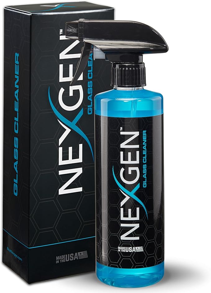 Nexgen Ultimate Glass Cleaner (16oz) - Streak-Free Shine - Removes Dirt, Grease & Grime - Instant Car Detailing - Car Cleaning Supplies - Ideal for Auto, Home, & Office Glass Surfaces