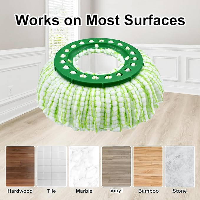 Tornado Spin Mop Head ONLY Compatible with 𝗡𝗲𝘄 𝗟𝗶𝗯𝗺𝗮𝗻 𝐓𝐨𝐫𝐧𝐚𝐝𝐨 𝗦𝗽𝗶𝗻 𝗠𝗼𝗽 𝗦𝘆𝘀𝘁𝗲𝗺, Washable & Reusable Libman Mop Head Replacement Refill for Tornado Mop (NOT for Old Version)