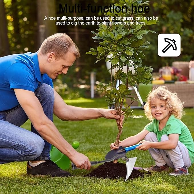 DOITOOL Triangle Hoe 12.4 Inch Manual Garden Cultivator with Sturdy Iron Head for Soil Digging Weeding and Manuring in Home Lawn and Farm Care