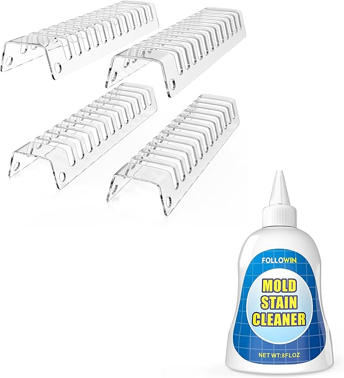 FOLLOWIN Household Mold Stain Cleaner, Mildew Gel for Front Loader Washing Machine Seal, Acrylic Hat Holder for Closet Countertop Display