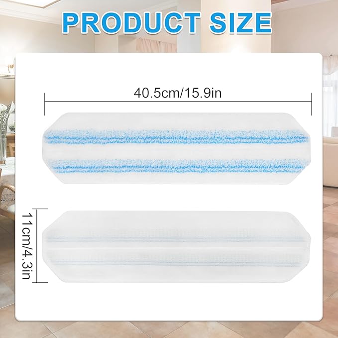 Mop Replacement Pads for Ocedar H2prO Flat Mop, 4 Pack Mop Refills for O-Cedar H2pro Flat Mop, Machine Washable Reusable Microfiber Mop Heads Replacements for Ocedar H2 Pro Mop