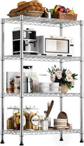 M MZG 1000 lbs Storage Shelving 4-Tier Utility Shelving Unit Steel Organizer Wire Rack for Home,Kitchen,Office,Chrome (13.7" D x 23.6" W x 53.4" H)