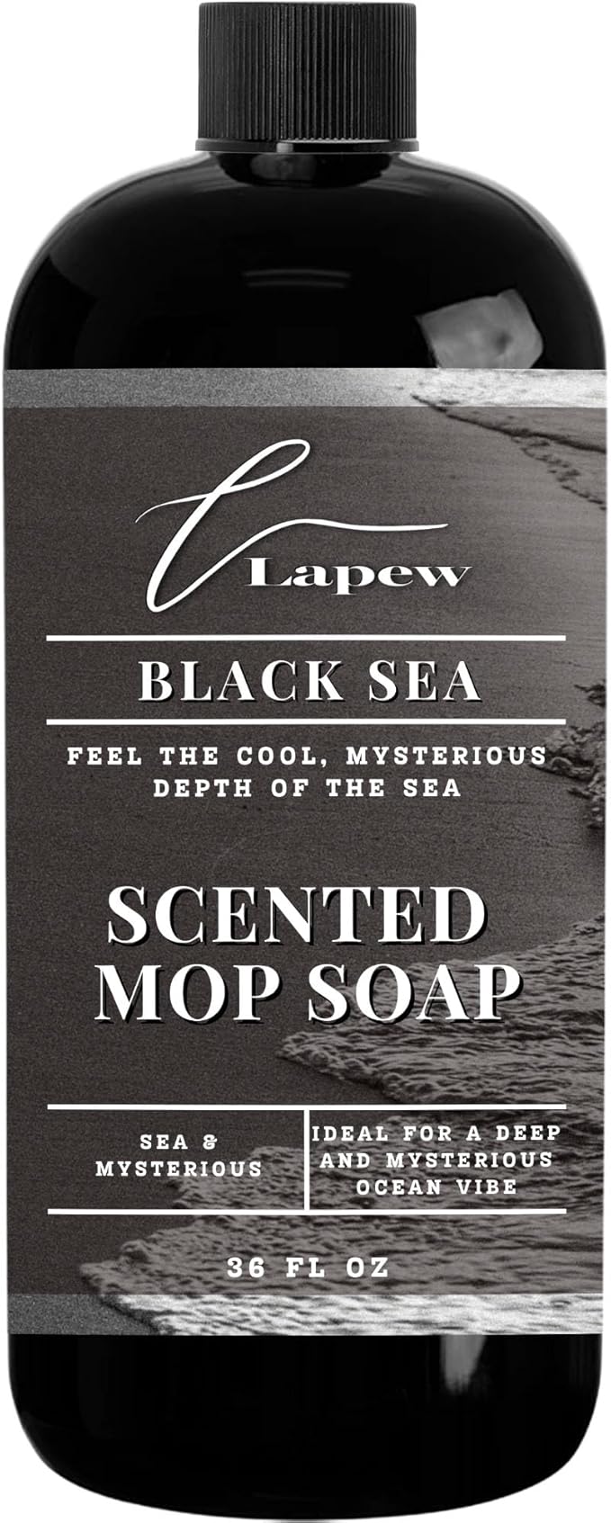 Lapew Black Sea Scented Mop Soap - Luxury Floor Cleaner Concentrate for Mopping Tile, Laminate, Vinyl & Hardwood | Streak-Free, Low-Foam | 36 oz