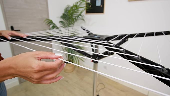 Rotating Cloth Dryer – Electric Drying Rack with 2-Hour Auto Shut-Off | Foldable, Lightweight, 20kg Max Load | 120-Minute Timer | 18V DC Power | Indoor Clothes Drying Solution