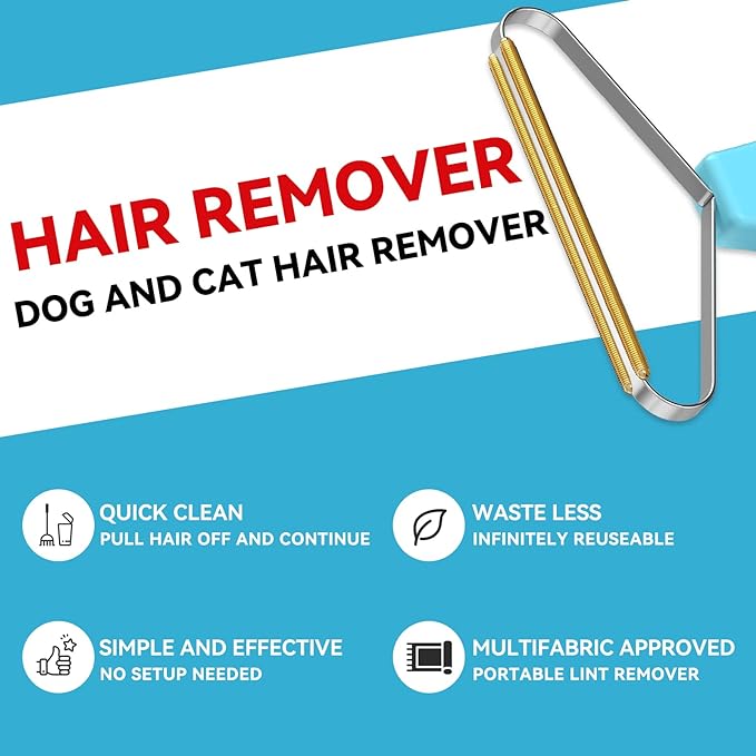 Carpet Rake,Lint Remover,Pet Hair Remover, Dog Cat Hair Remover,Carpet Rake for Pet Hair Removal,Lint Brush,Lint Shaver for Carpets, Car Mat,Couch,Pet Bed,Furniture & Rug(Blue)