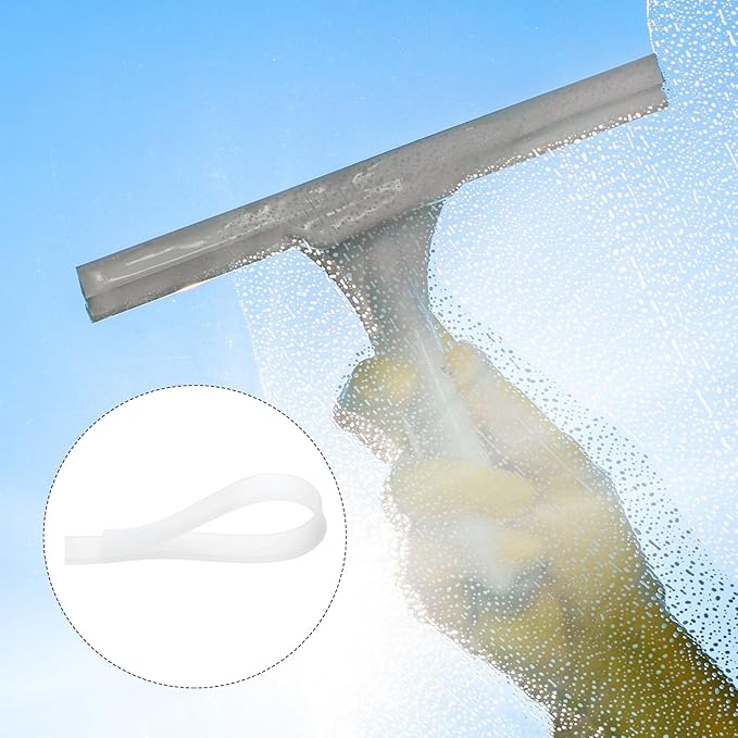 MECCANIXITY Replacement Squeegee Rubber for Window, Glass, Shower Doors, Tile Wall Cleaning, 17.72 Inch, White Pack of 4