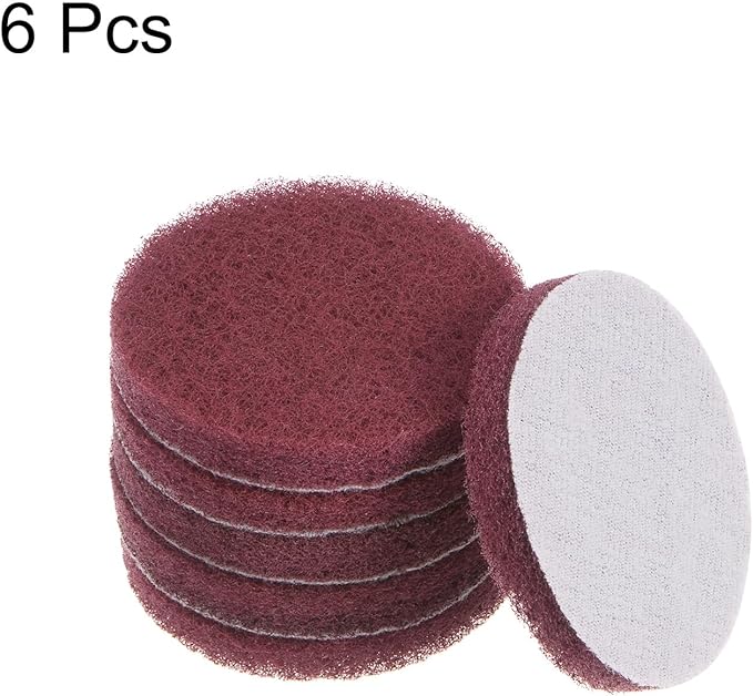 HARFINGTON 6pcs Drill Power Brush 3 inch Tile Scrubber Scouring Pads 320-400 Grit for Bathroom Kitchen Household Cleaning