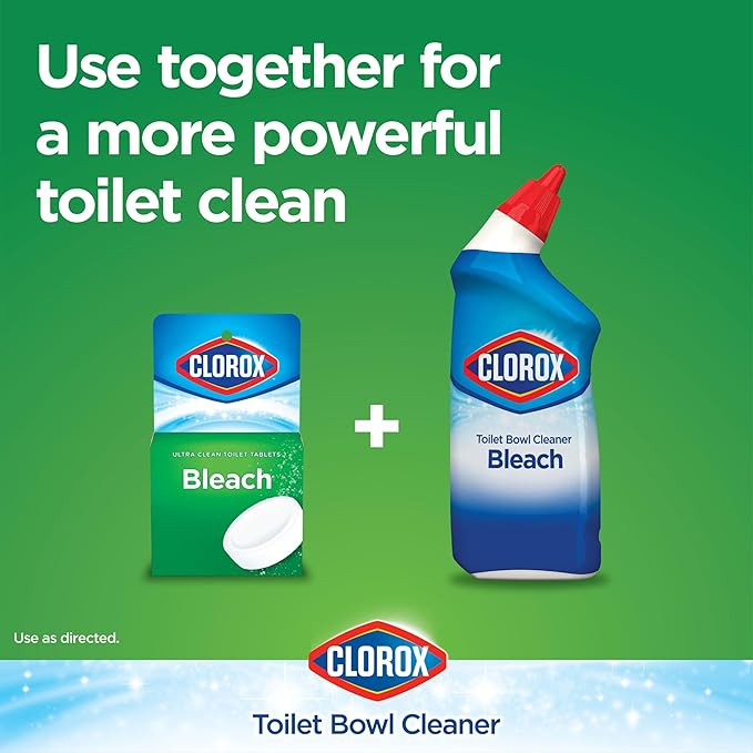 Clorox Ultra Clean Toilet Tablets Bleach 2 Count, 3.5 Oz Each (Pack May Vary)