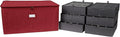 Covermates Keepsakes - Adjustable Zip-Top Storage Box - Configurable FlexGrid Compartments - Heavy Duty Polyester- Reinforced Handles - Stackable Design - Indoor Storage, Red Heather