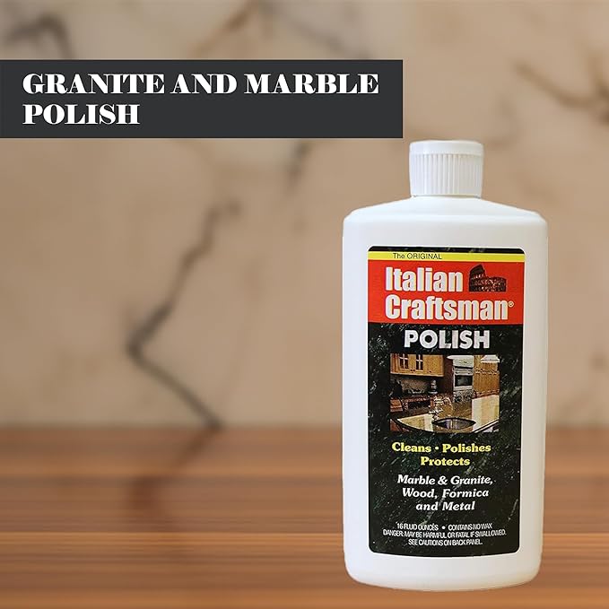 Granite and Marble Polish - Cleans and Protects - Italian Craftsman 16 oz