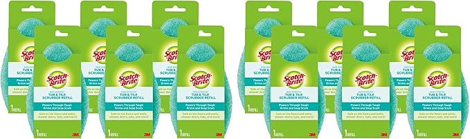 Scotch-Brite Non-Scratch Tub & Tile Scrubber Refill Pads,6 Count (Pack of 2)