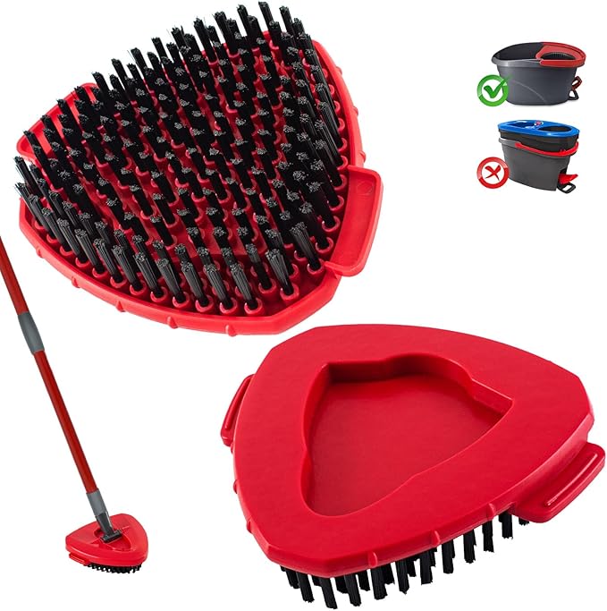 Scrub Brush for O-Cedar, Scrubber Mop Head Compatible with Ocedar Spin Mop Easy Wring 1 Tank,Upgraded Full Bristle of Cedar Scrubber Attachment,Floor Scrubber Brush,Wall Tile Bathroom Scrubber,2 Pack