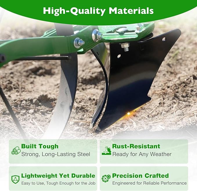 ATRACYPART Wheel Hoe Plow Set – Compatible with Planet Jr. & Other Models, Includes Left & Right Blades for Hilling & Furrowing (Wheel Hoe Not Included)