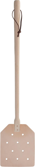 REDECKER Flyswatter with Beechwood Handle and Punched Leather Head, Flexible Leather Head is Stain Resistant and Easy to Clean, 20 inches - Fly Swatter, Made in Germany - Wooden Fly Swatter