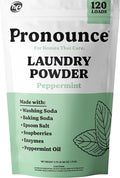 Pronounce Laundry Detergent Powder Alternative | Non-Toxic, Eco-Friendly, Natural for Sensitive Skin, Eczema, and Babies. Stain + Smell Fighting. HE Safe (Peppermint, 120 Loads)