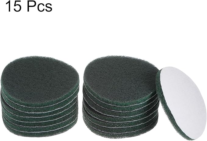 HARFINGTON 15pcs Drill Power Brush 5 inch Tile Scrubber Scouring Pads 400-600 Grit for Bathroom Kitchen Household Cleaning