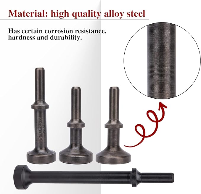 Smoothing Air Hammer Bits Set, 5Pcs Smoothing Air Hammer Tool Kit Air Hammer Atachments Air Chisel Bits, Extended Length Pneumatic Hammer Bit with Spring, Power Hammer Drills Tools & Home Improvement