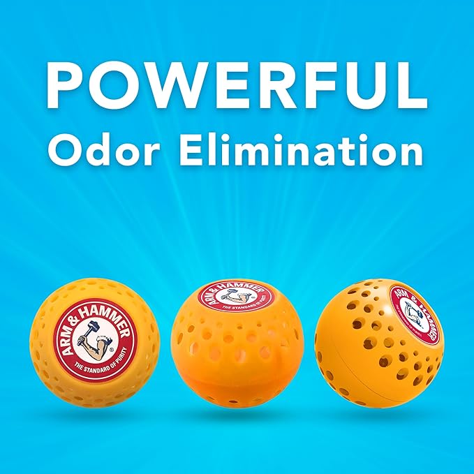 Arm & Hammer OdorBusterz® Odor Eliminator Balls, Clean Burst, 10 Count – Baking Soda Odor Control for Closets, Drawers, Hampers & Small Spaces