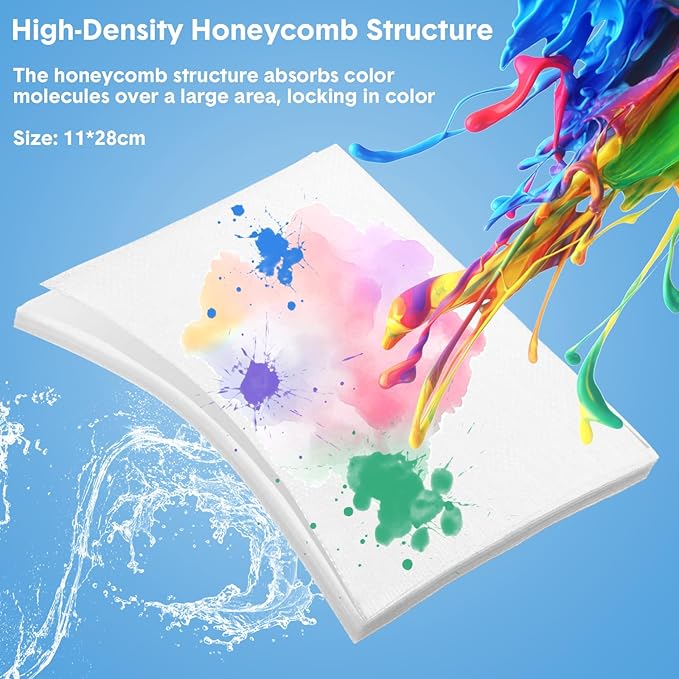 500 Pcs Color Absorber Laundry Sheets Color Dye Guard Sheets for Laundry Prevent Runs or Bleeds Fragrance Free Trapping for Home Apartment