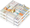 DIMJ Drawer Organizer Clothes 24 Pack - Foldable Baby Organizers and Storage & Dresser Organizer for Bedroom, Closet - Nursery Organization Dresser Dividers for underwear, Sock,Bra, Belt, Tie, White