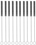 Long Straw Brush Cleaner (10 Pack), Flexible Nylon Tube Cleaning Brushes with 0.4" Bristles, Rust-Proof Stainless Steel Wire Washer for Reusable Tumblers, Sports Bottles & Pipes (10 Inch)