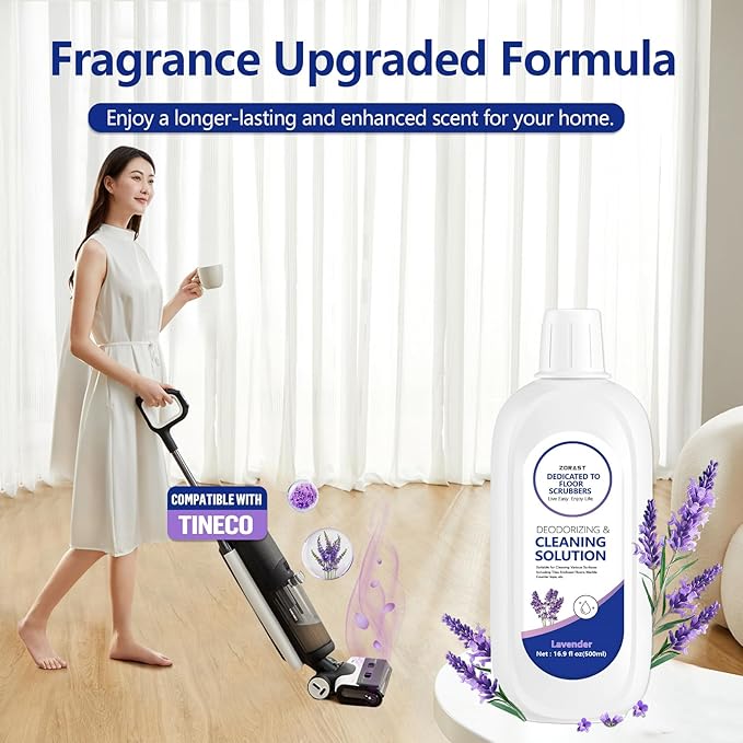 Floor Cleaning Solution Compatible with Tineco Floor One & iFloor Series, 2-Pack 16.9floz Lavender Scent Floor Cleaner Deep Cleans for Multiple Hard Floors