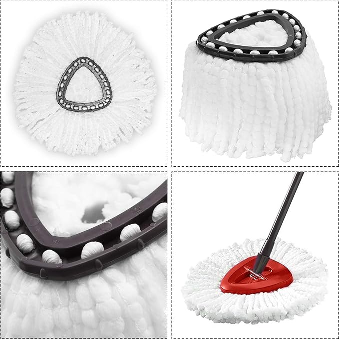 12 Pack Mop Replacement Head, Ailengy 100% Microfiber Mop Refills Spin Mop Replacement Head, 360 Micro Spin Cleaning Replacement Mop Heads for Easy House Cleaning Floor Mopping