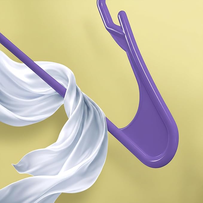Utopia Home Plastic Hangers 50 Pack - Perfect Space Saving Clothes Hanger - Durable and Strong - Perfect Closet Organizers with Shoulder Grooves (Purple)