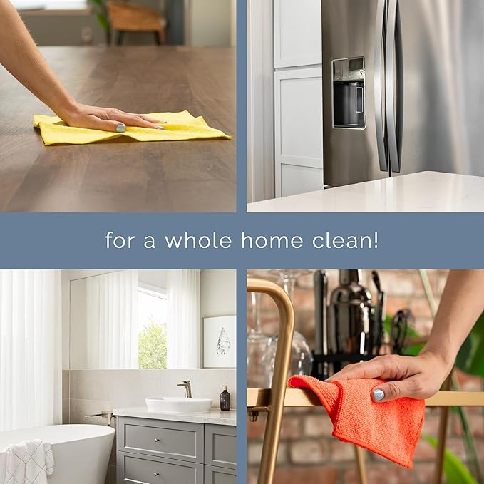 S&T INC. 12 Pack Microfiber Cleaning Cloth, Bulk Towels for Home, Reusable Microfiber Towels for Cars, Cleaning Rags, Assorted, 11.5 Inches x 11.5 Inches, 12 Count