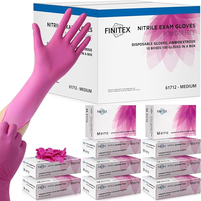 FINITEX Nitrile Disposable Latex-Free Gloves - 3.5mil 100/1000PCS Powder-Free Latex Free Cleaning Medical Exam Food Gloves