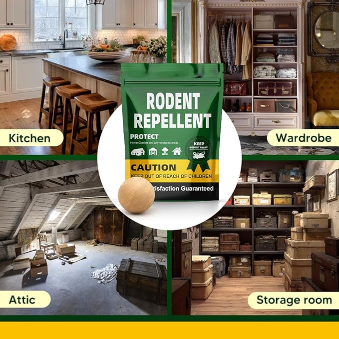 Rodent Repellent Balls Indoor/Outdoor Mice Repellent Indoor, Rat Repellent for Outside, Outdoor Mouse Repellant, Peppermint Balls for Rodents, Rat Repeller for Car Engines 8 Pack