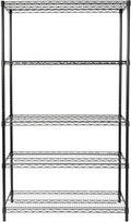 Honey-Can-Do 5-Tier Heavy-Duty Adjustable Shelves, Metal Storage Rack with 800-lb Shelf Capacity, Black, 18" W x 42" L x 72" H