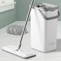 Mop and Bucket with Wringer Set, Hands Free Flat Floor Mop and Bucket, 3 Washable Microfiber Pads Included, Wet and Dry Use, Home Floor Cleaning System for All Floor Types and Windows