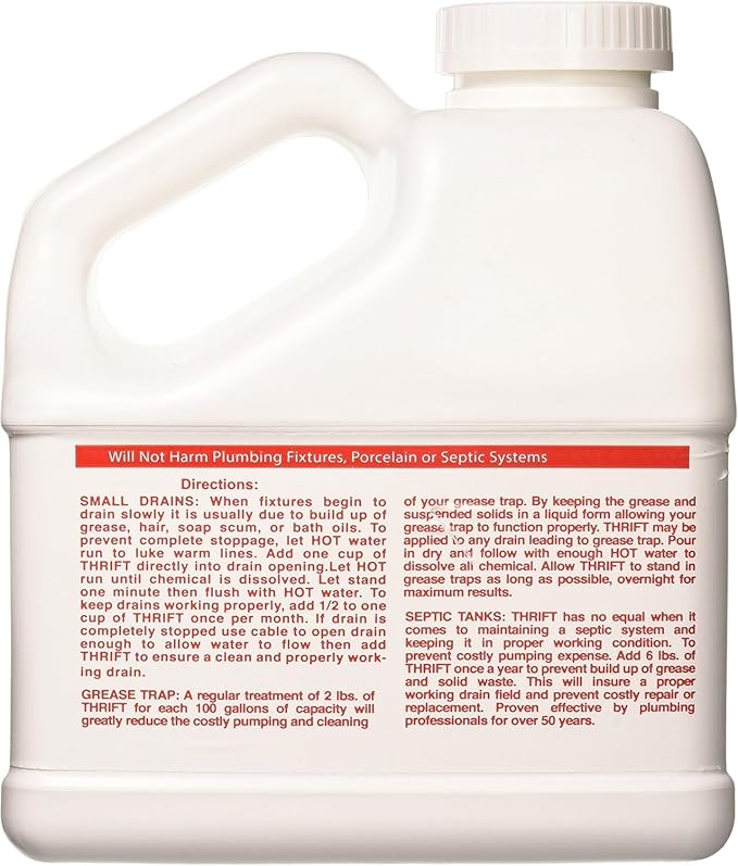 Thrift 6 lb Alkaline Granular Drain Cleaner – Powerful Clog Remover (1 Pack)