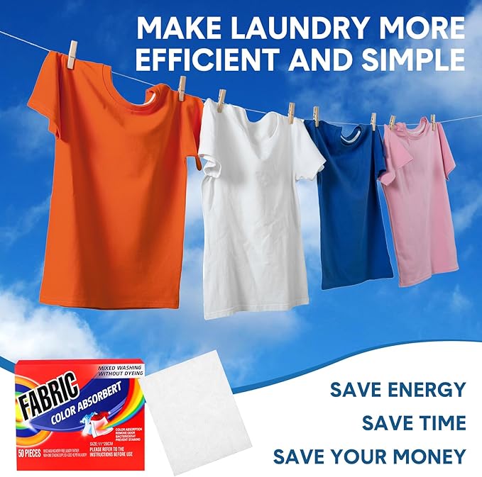 200 Pcs Color Absorber Laundry Sheets Color Dye Guard Sheets for Laundry Prevent Runs or Bleeds Fragrance Free Trapping for Home Apartment