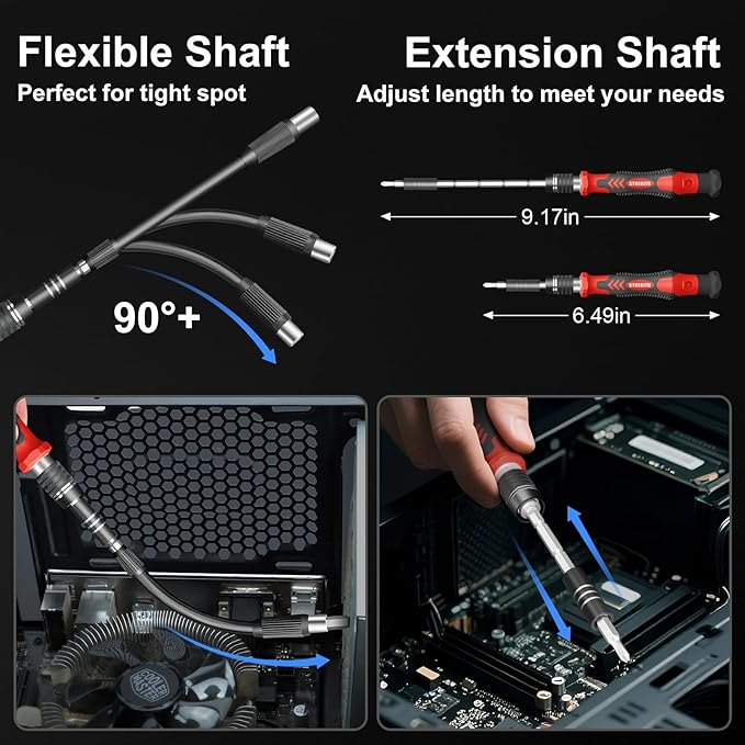 STREBITO Electric Screwdriver, 144-in-1 Precision Screwdriver Set, 120 Magnetic Bits, Organized Storage and Portability, Small Tool Kit for Electronics, PC, Computer and Laptop
