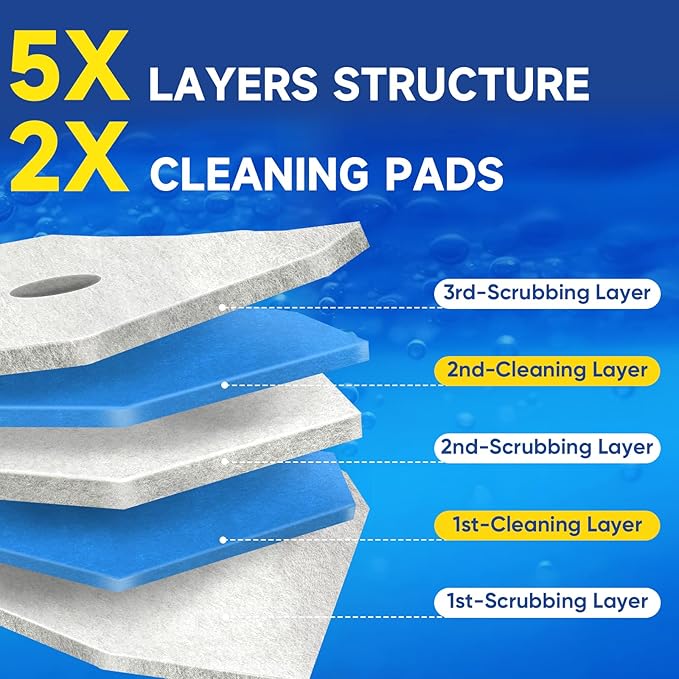 150Ct Aromative Toilet Brush Refills, Toilet Bowl Cleaner Refills, Double-Layer Cleaning Pads Added, Disposable Refill Heads for Toilet Bowl Cleaner Wands, Bulk （Patented）