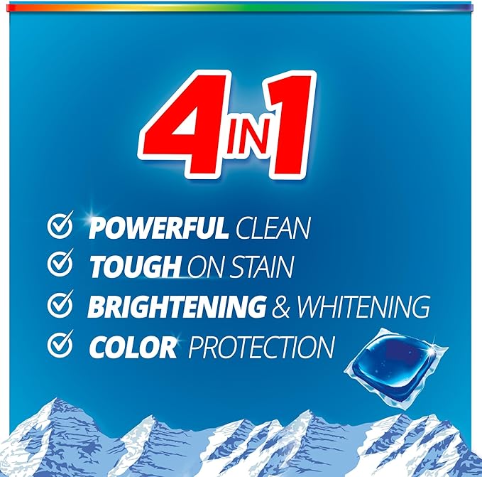 Purex Fresh Mountain Breeze Laundry Detergent Pacs, 66 Count, Pre Measured Pacs