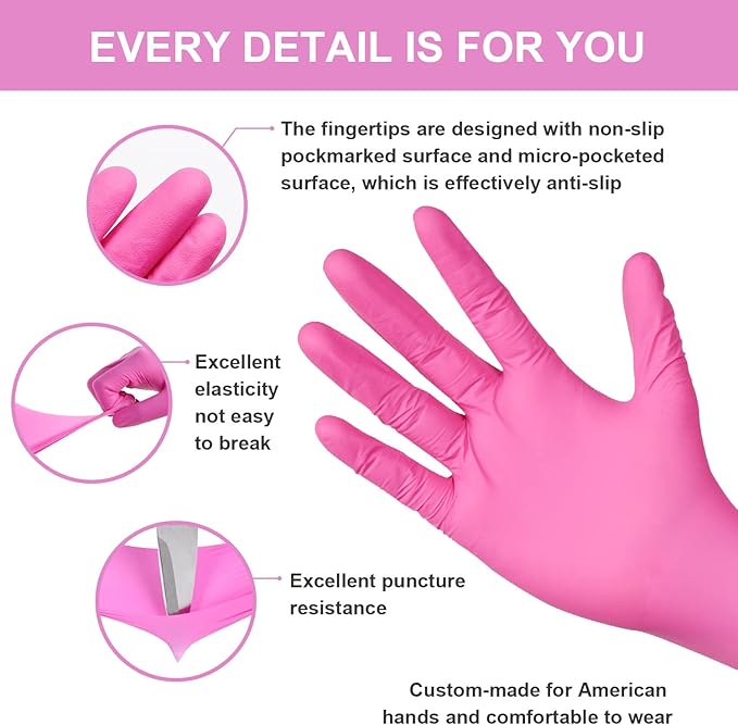 FINITEX Nitrile Disposable Latex-Free Gloves - 3.5mil 100/1000PCS Powder-Free Latex Free Cleaning Medical Exam Food Gloves