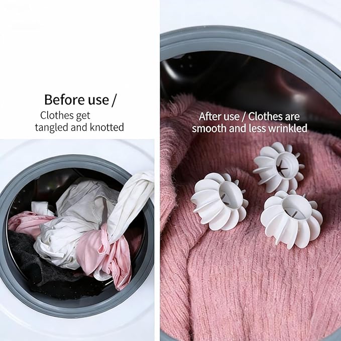 Reusable Magic Laundry Balls, Laundry Balls Tangle Free for Washing Machines, Silicone Steamer Dryer Balls Washer Balls Laundry Balls (6 in White and 6 in gray/12pcs) ﻿